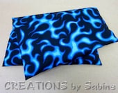 Corn Heating Pack, Microwaveable Pillow, Therapy Corn Pack, Hot Cold Pad with washable cover, blue flames black hot cool READY TO SHIP (28)