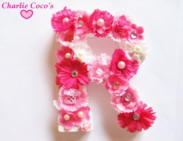 Custom Hanging Wall Letters, Name Letters, Flower Letters for Girls/ Baby, Girls Room Decor- "Letter Petals" (3 Letter Name)