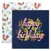 Botanic Birthday Card - Navy