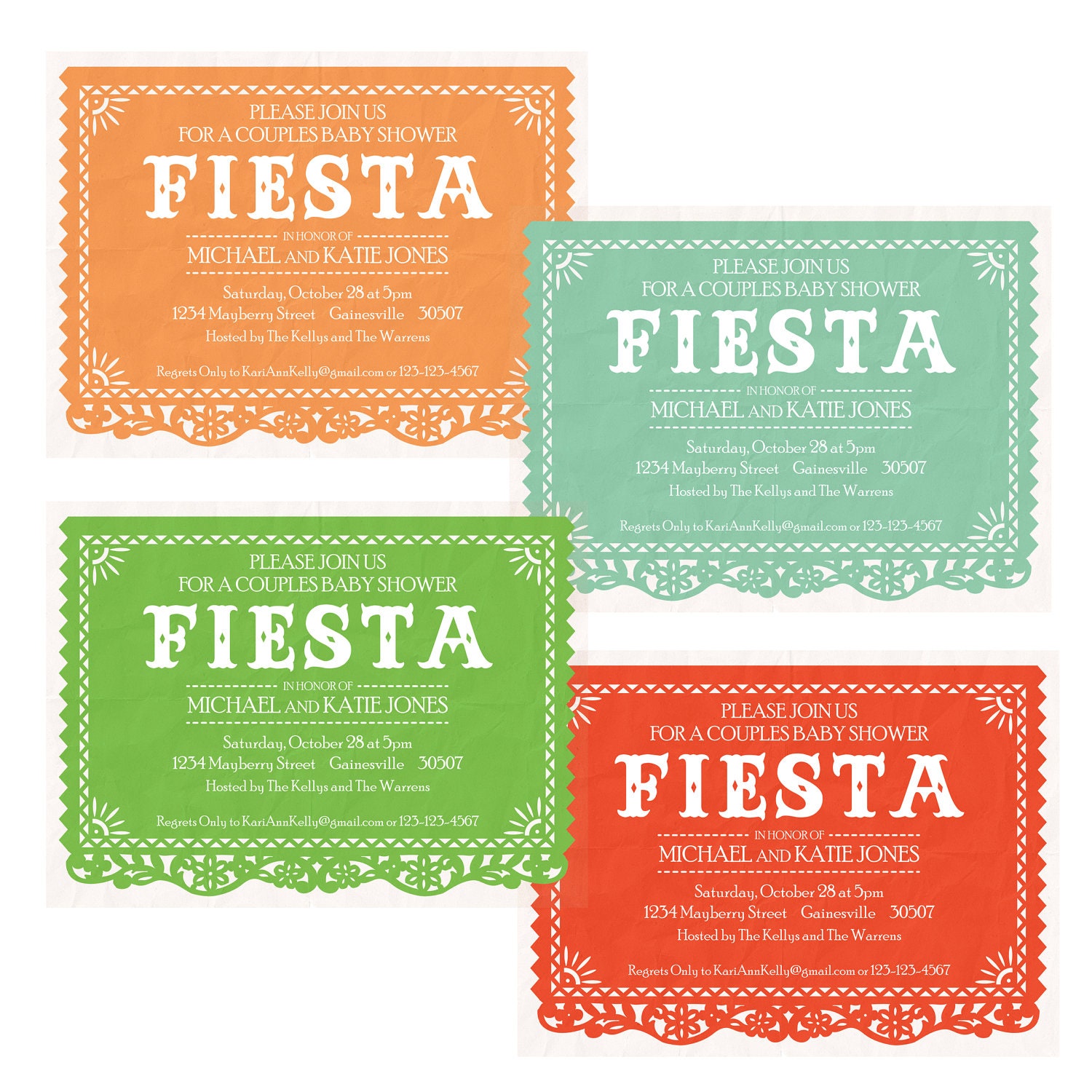 Fiesta Invitation Design - Baby Shower - Bridal Shower - Birthday Party -- Personalize with your event information - PRINT YOURSELF