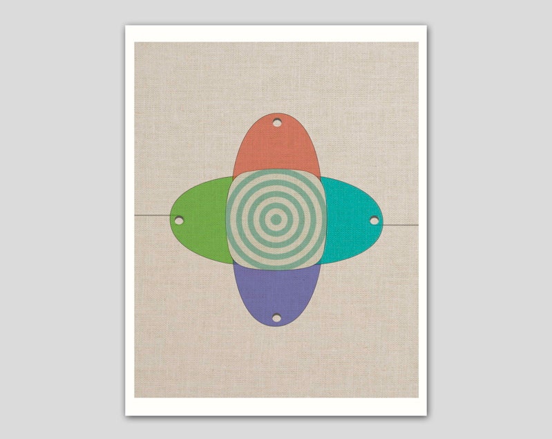 Colorful design on linen art print