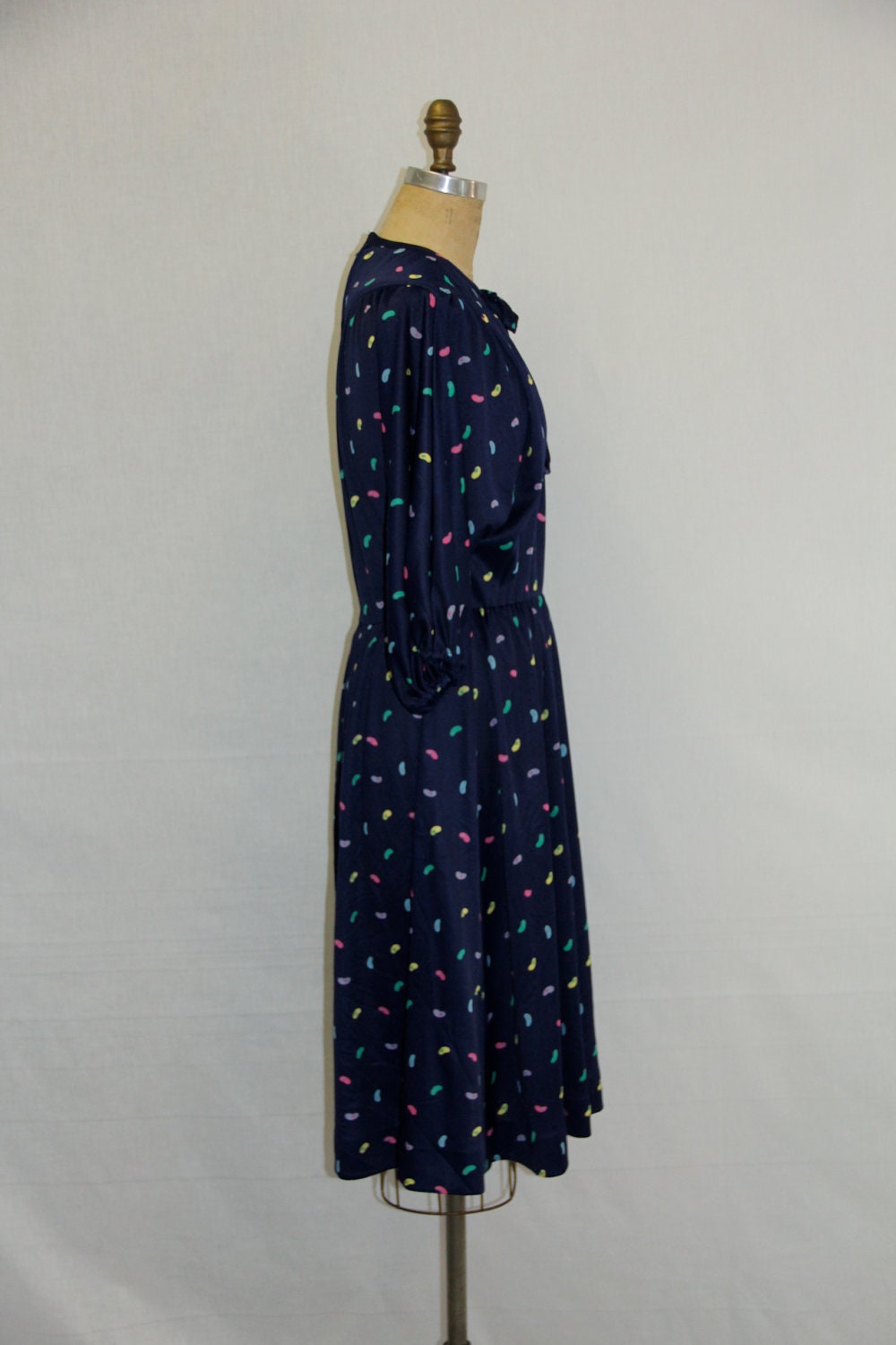 Plus Size Vintage Dress Secretary Jelly Bean Print