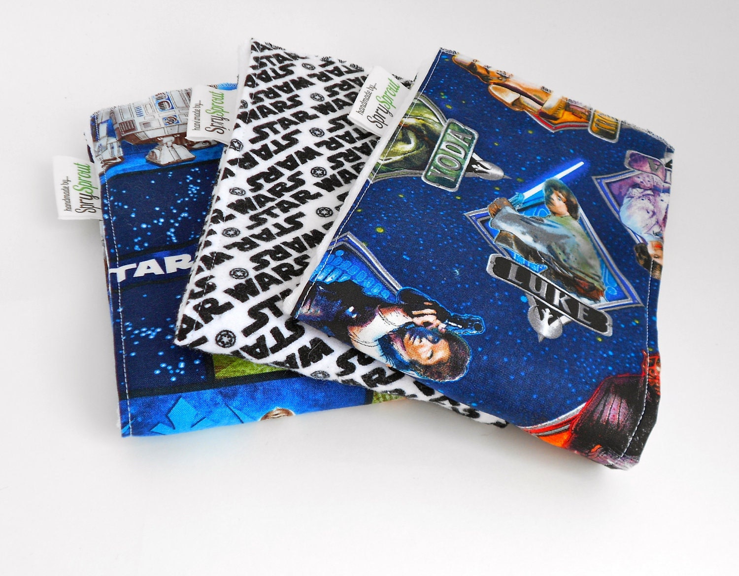 Star Wars Baby Burp Cloths - Grid and Diamond - Set of Three