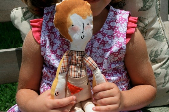 Portrait doll-Handmade plush- Custom Order- Doll of a Friend - OOAK art doll