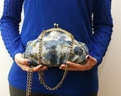 Floral clutch frame purse