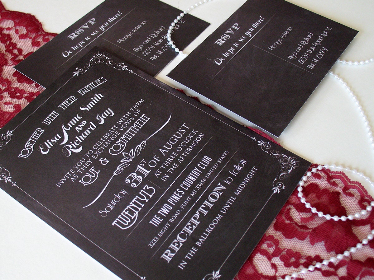 Modern Wedding invitations - Blackboard manifesto