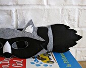 CHILD Raccoon mask and tail set Halloween costume Photography prop