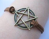 Bracelet-antique bronze star bracelet,star pendant