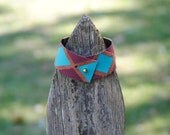 Argyle pattern leather bracelet