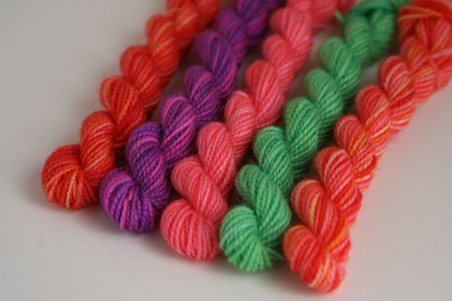 Handpainted Superwash Sock Yarn Minis "On The Bright Side" Jasper Fingering BFL w/ nylon