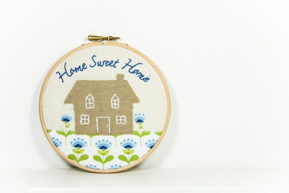 Embroidery New Home Wall Art - EggbertAndTurkey