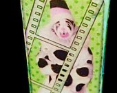 Pendant - Altered Art Domino with Green Background and Clown