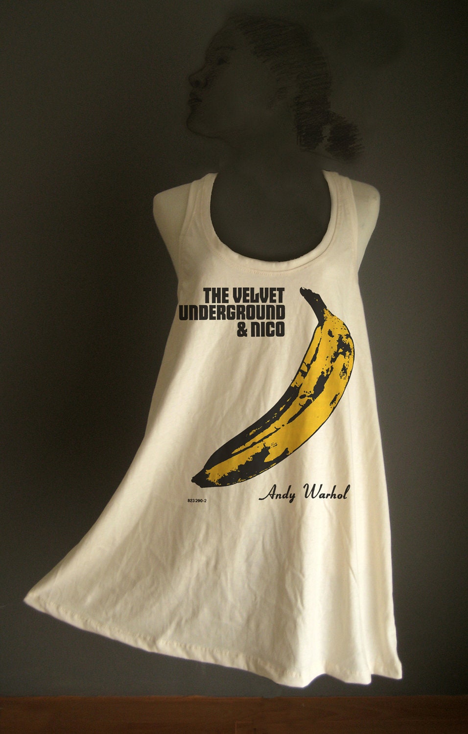 Retro Velvet Underground Rock White Organic Cotton T-Shirt Tee Tank Top Tunic Vest Size M/L