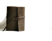 Brown Leather Journal - Handstitched Handbound Blank Notebook - Rustic Gifts for Guys - First Anniversary Paper Gift