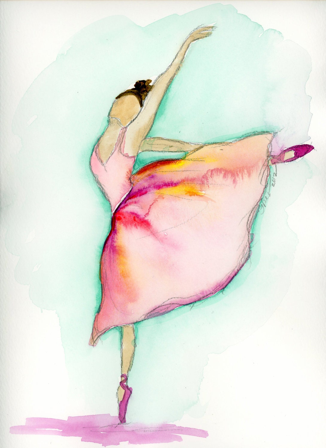 ballet watercolor paintings