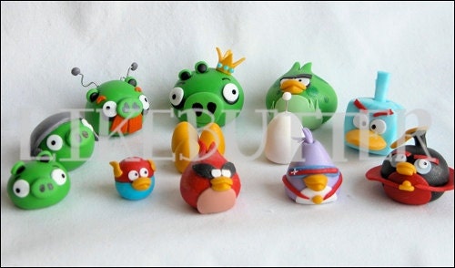 3D Fondant Space Angry Buddies Cake/Cupcake Toppers Il_570xn