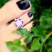 Toe Ring - Purple Polymer Flower Stretch Bead Toe Ring