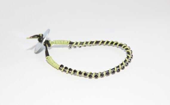 Black and Green Wrap Bracelet