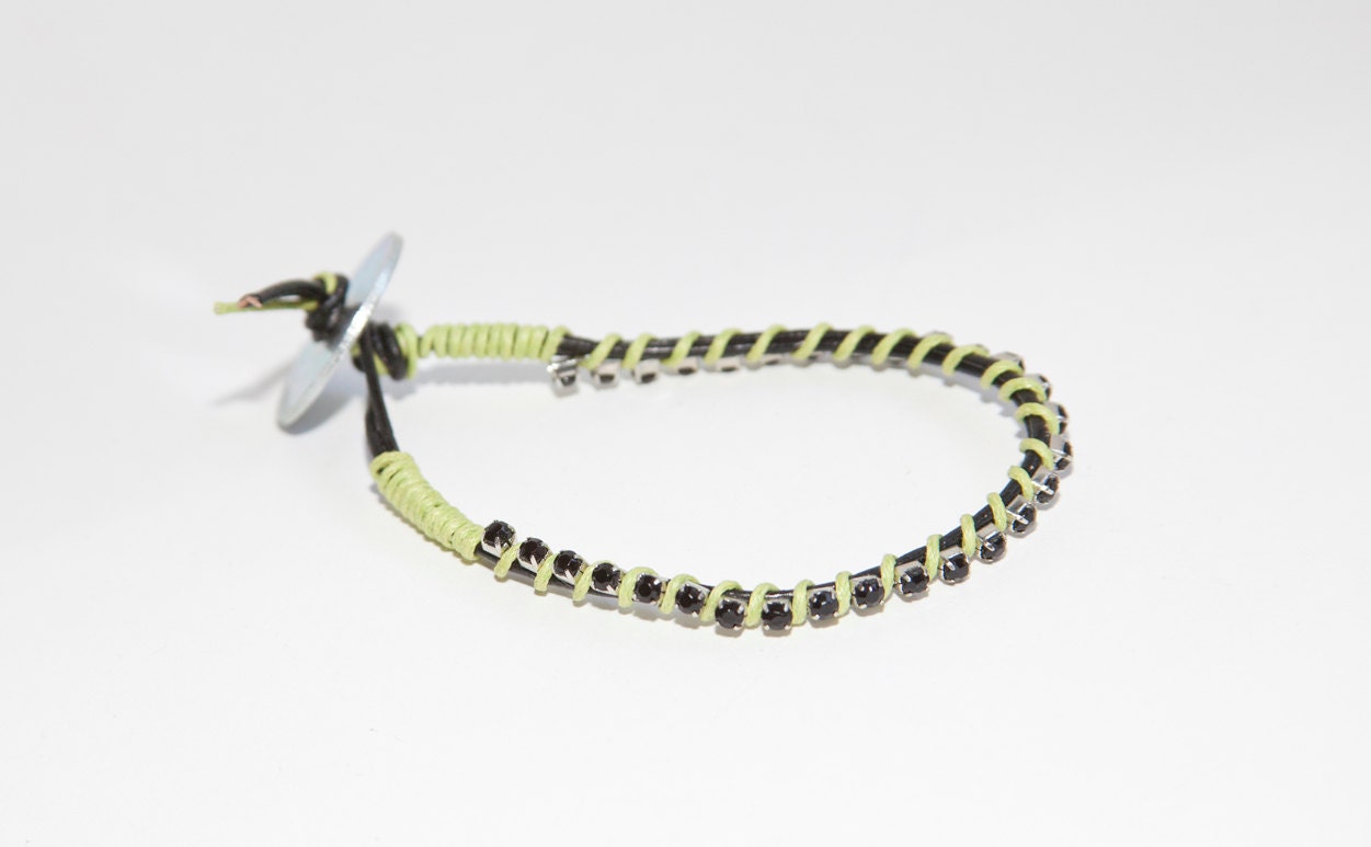Black and Green Wrap Bracelet