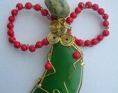 Christmas-Holiday-(Recycled glass) angel ornament or gift tag