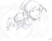 AVATAR The LEGEND of KORRA Original Art Drawing Last Airbender Pro-Bending Match Nickelodeon