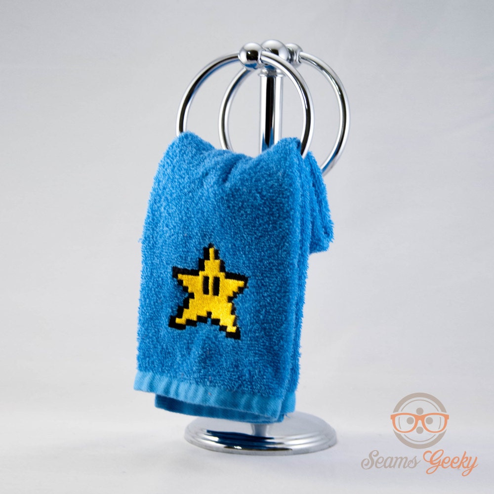 Super Mario Bros. Star Inspired - Embroidered Hand Towel