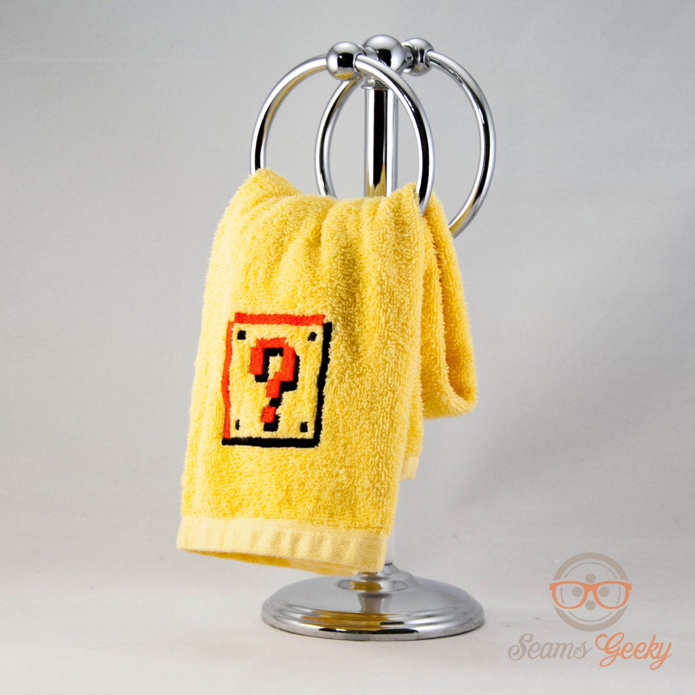 Super Mario Bros. Question Block Inspired - Embroidered Hand Towel