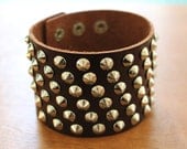 Leather Bracelet Cone Studs Rivet Studs Cuff