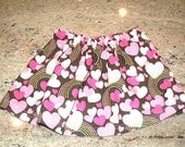 Little Girl's Twirl Skirt - Hearts and Rainbows Skirt