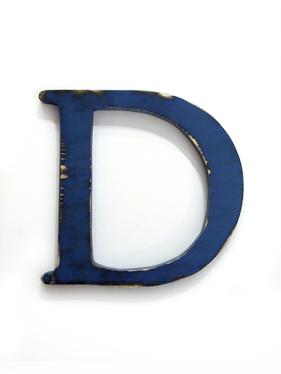 Wooden Letter D (Pictured in Navy) Pine Wood Sign Wall Decor Rustic Americana Cottage Country Chic Wedding Photo Prop Nursery Kids Decor