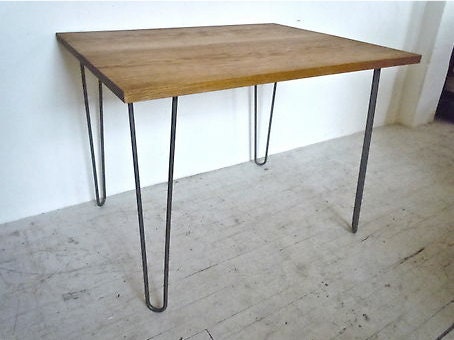 Mid-Century Modern Style Hairpin Kitchen Dinning Table Solid Wood