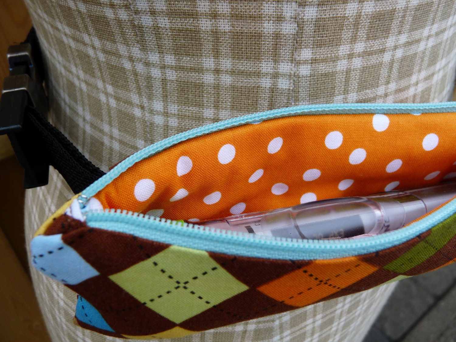 Epi Pen Case - Epi Pen Pouch - Epi Pen Holder - Epi Pen Case with Waist Strap - Argyle
