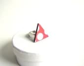 Triangle Ring, Wood Triangle Ring,Geometric Jewelry