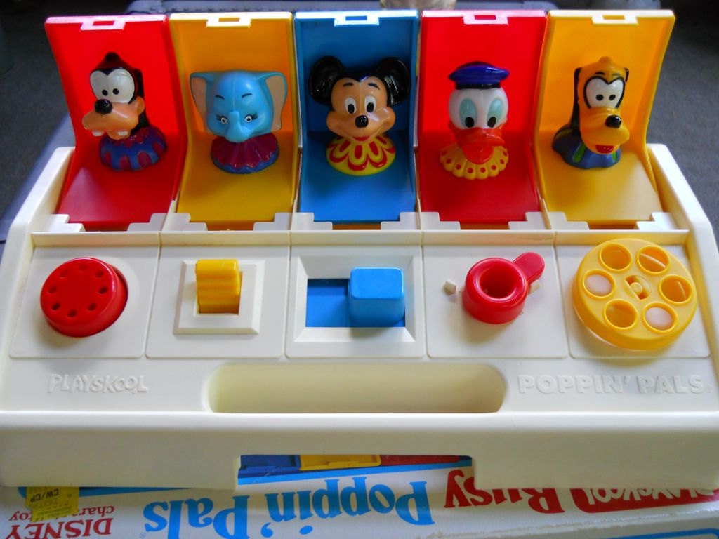 Playskool Baby Busy Poppin' Pals, Disney Characters, In Original Box, 1980