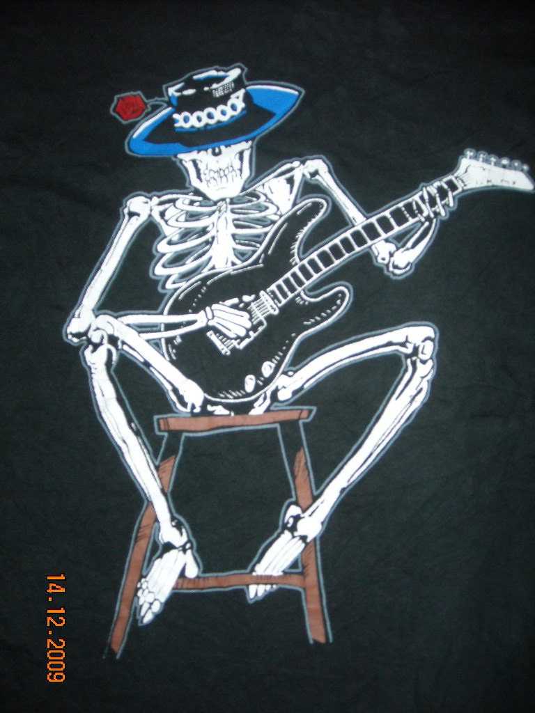 Vintage 90s GRATEFUL DEAD Skeleton style Tour Concert rare promo 80s T-shirt