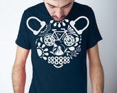 Bear tee, panda tshirt, Bicyle tee, Bear tshirt, skull, Day of the Dead, Navy tee, Available S M L XL 2XL
