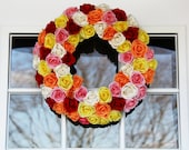 Handmade Paper Roses Wreath