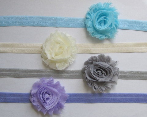 Set of 4 Shabby Chic Baby Headbands, Headband Set Baby, Infant Headbands, Newborn Headbands, Gift Set