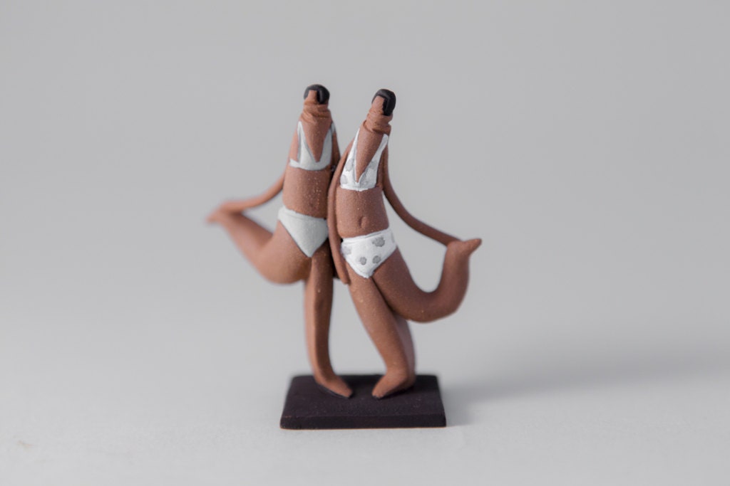 Stoneware Sculptures " Together 07 " Handmade Ceramic Miniatures Figures by MURTIGA