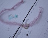 Photography Prop - Newborn headband - Handmade Mohair heart of diamonds headband