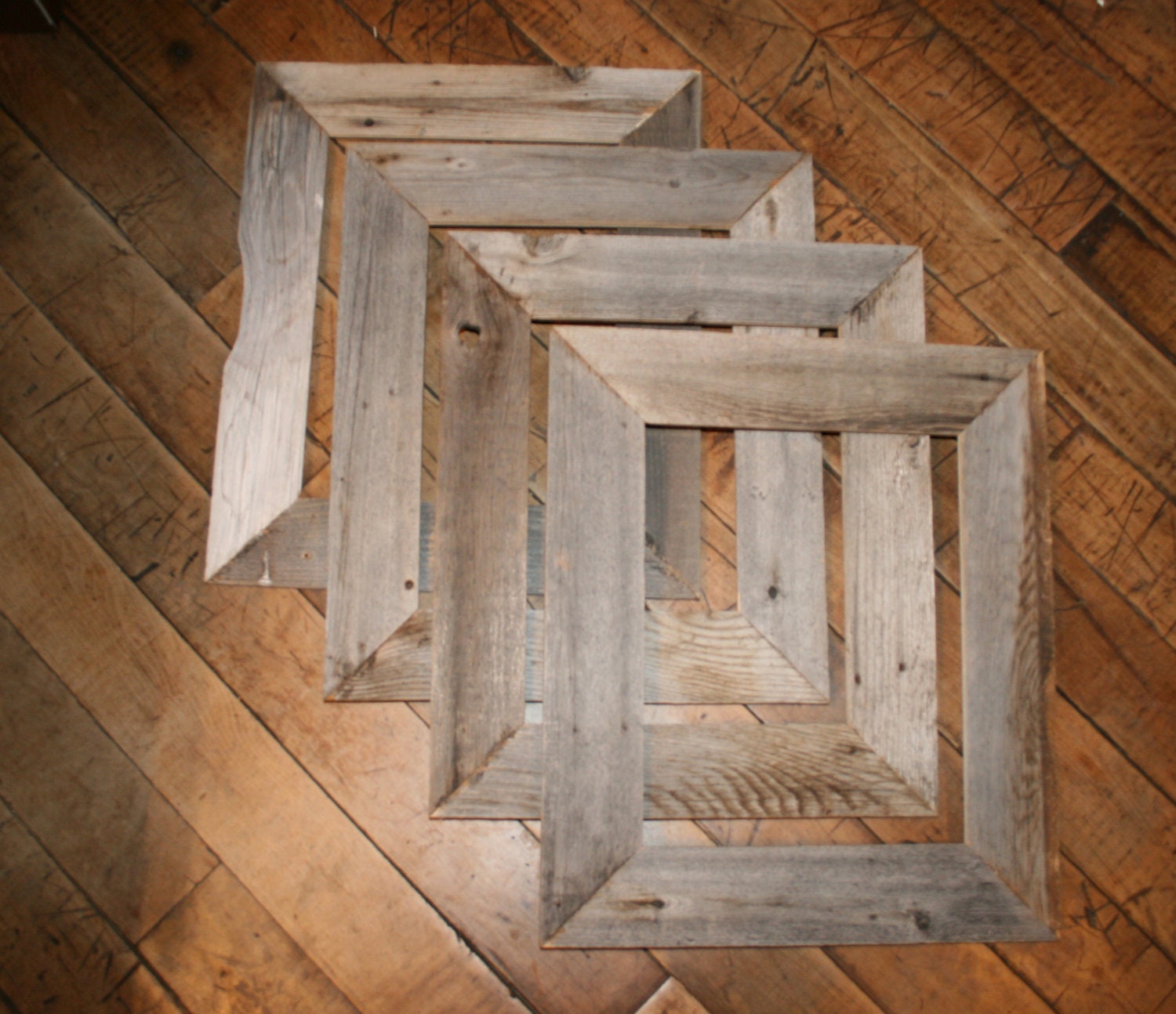 SET of 4 each 9x12 Barn Wood Picture Frame