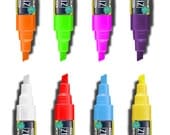 Chisel Tip Bright Chalk Paint Marker Zig Illumigraph Broad Tip Wet-Wipe 6mm 1/4 inch tip 8 Colors
