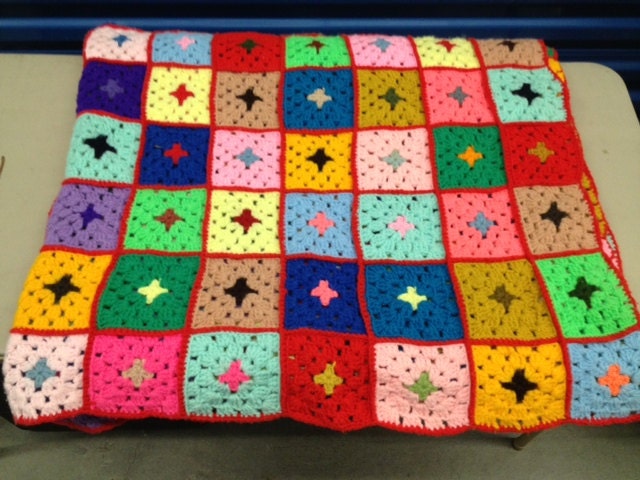 Crochet Afghan, Lap Quilt, Afghan, Colorful Afghan, Flower Afghan, Bright, Blanket