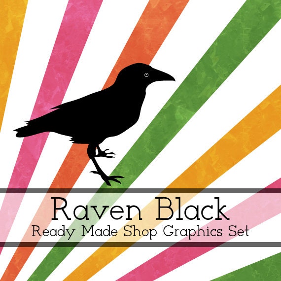 Custom Banners, Avatars, Business Card, Logo Label & More - Ready Made Shop Graphics Set, 9 Premade Files - RAVEN BLACK