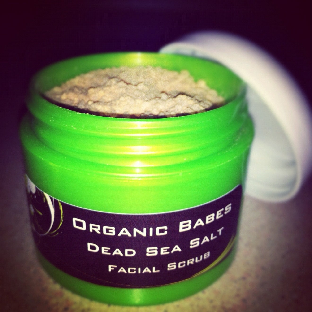Organic Babes Grapefruit Dead Sea Salt Facial Scrub 4oz jar organic