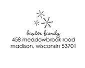 snowflake trio rubber address stamp - self-inking