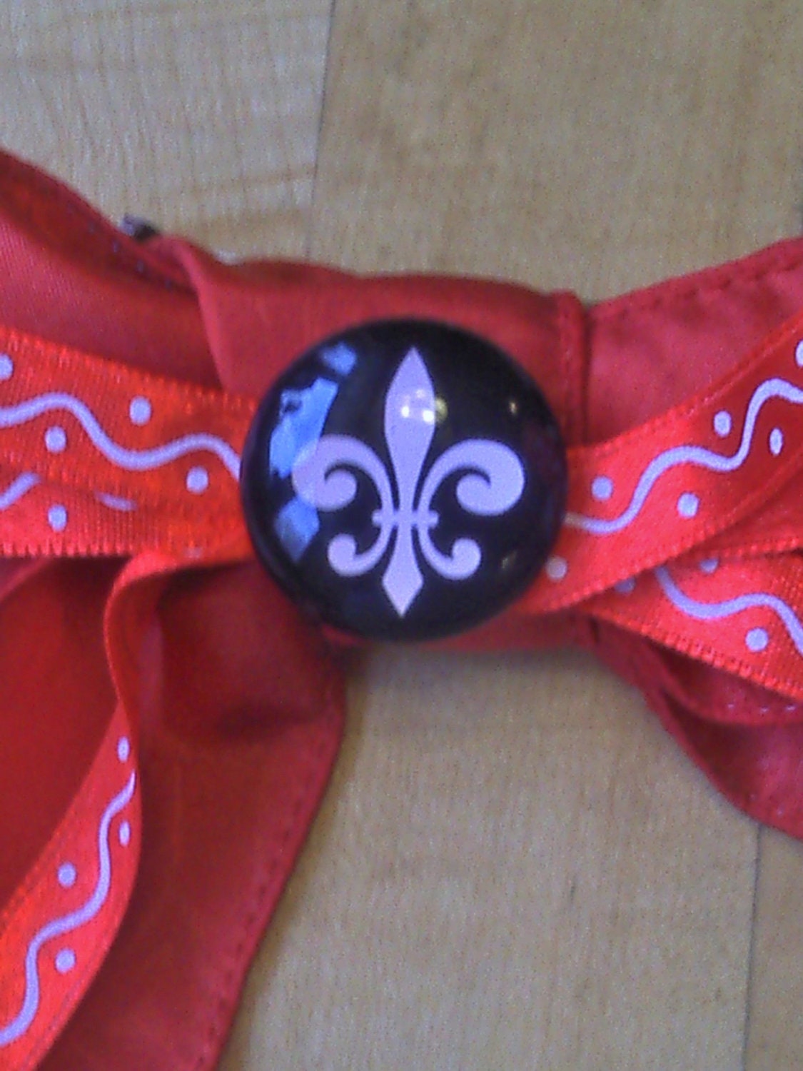 Red and Pink Fleur de Lis Hair Barrette for Steampunk and LARP