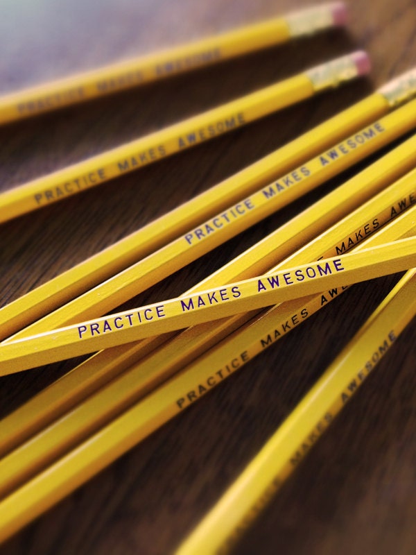 Practice Makes Awesome Pencil 6 Pack Yellow