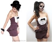 Plum Tuxedo Romper - S