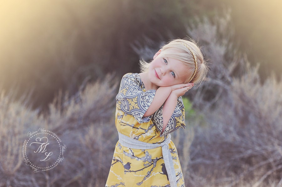Golden Sparrow Peasant Dress/Top - Available In Custom Sizes 6M/12M 18M/2T 3T/4T 5/6 7/8